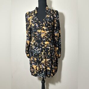 True Craft Black and Gold Long Sleeve Dress